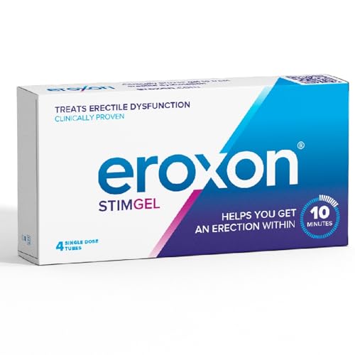 Eroxon StimGel Treatment Gel - Helps You Get an Erection Within 10 Minutes - Compatible with Latex Condoms and Lubricants - 4 Single Dose Tubes