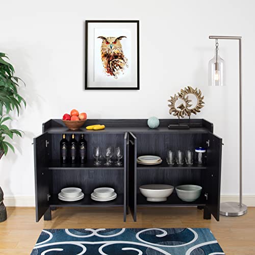 Toponeware Us2004827 62-Inch Wide Cupboard Dining Server Buffet Table Sideboard 2 Storage Cabinets, Gray, Blue Grey #TOP3