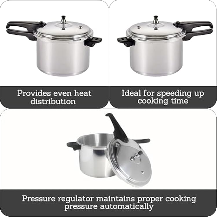 Mirro Polished Aluminum 10-PSI Pressure Cooker Cookware, 8-Quart, Silver, (7114000231)