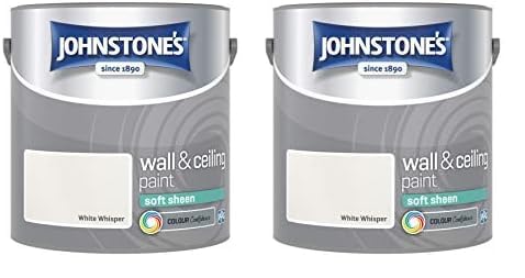 Johnstone's - Wall & Ceiling Paint - White Whisper - Soft Sheen Finish- Emulsion Paint - Fantastic Coverage - Easy to Apply - Dry in 1-2 Hours - 12m2 Coverage per Litre - 2.5L (Pack of 2)