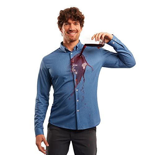 Sepiia Camisa para Hombre Casual sin Plancha, Antiarrugas, repele Las Manchas, sin Manchas de Sudor, antiolor, Transpirable, Camisa Hombre Manga Larga Entalle Slim fit