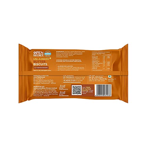 Image of Open Secret Butter Biscuit Cookies (40G - Single Pack) | Protein & Fiber Packed | Healthy Snacks | No Added Maida No Refined Sugar No Palm Oil | Unjunked Biscuit