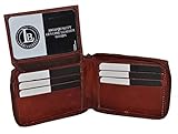 LeatherBoss Men's All Around Zipper Bifold Wallet With Flip Up ID