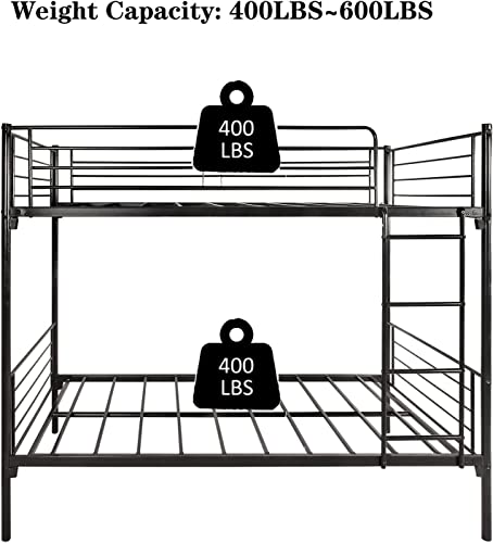 Zerofeel Metal Bunk Beds Twin Over Twin Bunk Bed Frame, 400Lbs~600Lbs Weight Capacity, Heavy Duty Bunk Beds For Adults Teens Children, Easy To Assemble (Black) #TOP4