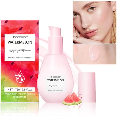 FYEBOO 75ml Watermelon Moisturize Serum for Face Skin Care, Hydrating & Brighten with Hyaluronic Acid, Pore Minimizer, Glycerin and Vitamin E, Facial Serum & Priming Liquid Highlighter