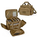 DSLEAF Tactical Gun Range Bag for 4 Handguns, Pistol Range Bag for Shooting