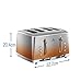 Russell Hobbs 4 Slice Eclipse Toaster with faster toasting technology (Independent slots, Lift & look, 6 Browning levels, Frozen/Cancel/Reheat with indicator lights, 850W, Copper Sunset) 25143