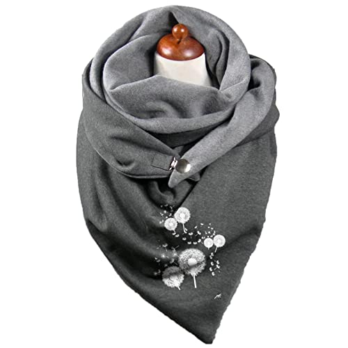 Écharpe d'hiver chaude pour femme avec bouton imprimé plume et franges rétro