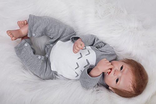 ZIYIUI Reborn Baby Boy Dolls 22"/55cm Reborn Toddler Doll Soft Vinyl Silicone Real Life Like Looking Newborn Dolls Magnet Pacifier Birthday Gifts Toys