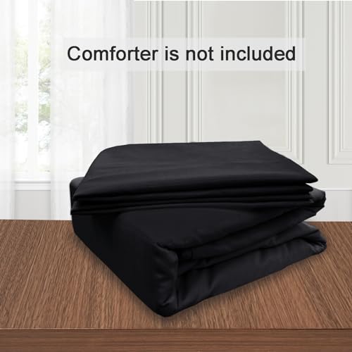 Image of Mejoroom Black Duvet Cover Full - Bedding Sets Full - Soft and Breathable Comforter Cover with Zipper Closure, 3Pieces, 1 Duvet Cover (80x90) and 2 Pillow Cases(20x26)