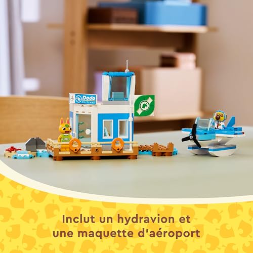 LEGO Animal Crossing Voyage Aérien avec Dodo Airlines - Hydravion et Minifigurine de Pilote Inspirés de la Série de Jeux Vidéo Développée par Nintendo - Cadeau pour Les Enfants dès 7 Ans 77051