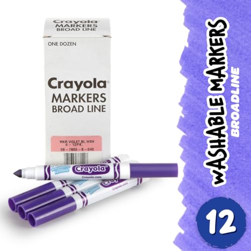 image for Crayola Washable Markers - Violet Purple (12ct), Kids Broad Line Marke