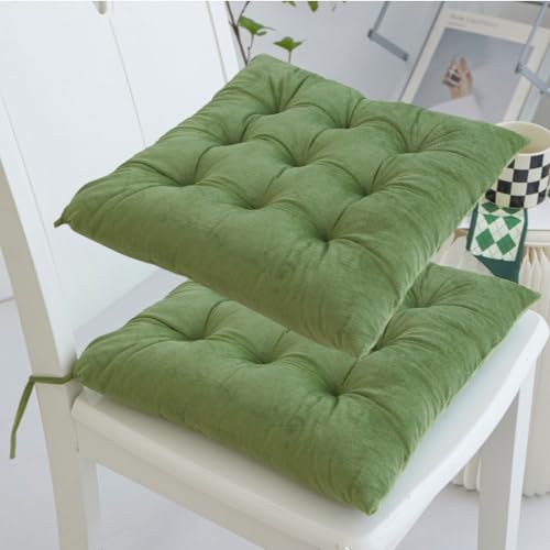 Surwin Cojines Cuadrado Cojin 40x40cm Cojines para Sillas Cojines Sillas para Sillas de Exteriores Jardín Patio Oficina y Salón (Verde,2 Pieza)