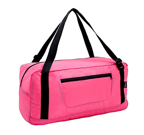 Image of HOLYLUCK Foldable Travel Duffel Bag For Women & Men Luggage Great for Gym - pink