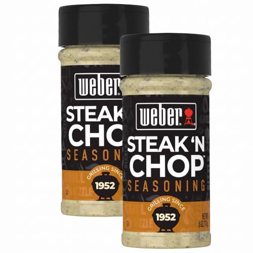Weber Steak 'n Chop Seasoning, 6 Ounce Shaker (Pack of 2)