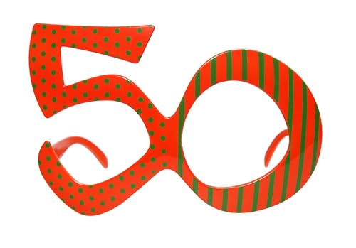 Libetui Partybrille 50. Geburtstag 50 Jahre Kostümbrille Geburtstagsparty Spaßbrille 50 Geburtstagsgeschenk, Fotoshooting Brille Damen Herren 50er