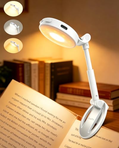 Liseuse Lampe de Lecture pour Livre au Lit, Idee Cadeau Homme Femme de Noel | 18 LED Rechargeable Lumiere Livre, Dimmable 3 Températures de Couleur, Minuterie et Mémoire, Compacte Portable Lampe Lecture
