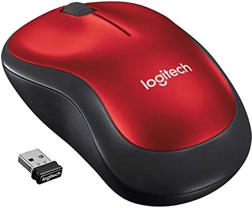 Logitech M185 Wireless Mouse, 2.4GHz with USB Mini Receiver, 12-Month Battery Life, 1000 DPI Optical Tracking, Ambidextrous PC/Mac/Laptop - Red | Durata Batteria di 12 Mesi, Tracciamento Ottico 1000 DPI, Ambidestro, Compatibile con PC, Mac, Laptop - Rosso