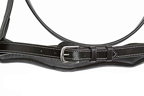 Grewal Equestrian Vouge Black Leather English Bridle Comes with Non-Slip Rubber Grip Reins (Full)