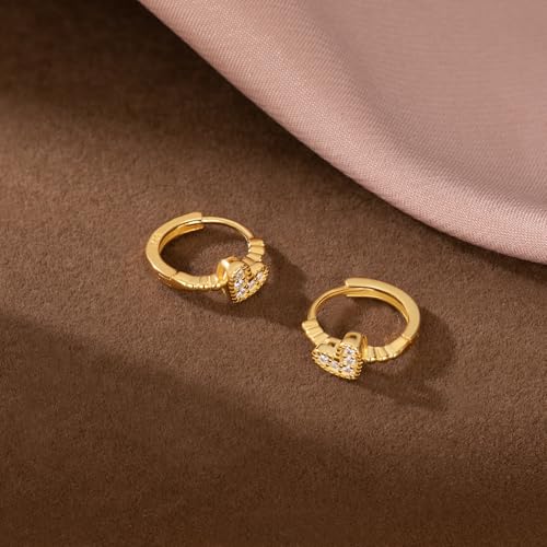 SLUYNZ 925 Sterling Silver CZ Love Hoop Earrings for Women Teens Small Heart Huggie Earrings4