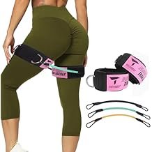 Thigh Ankle Strap Adjustable Neoprene Padded, Ankle Leg Cuffs with Resistance Bands for Leg Butt Training Workout Equipment, Strength Training,Hip Gluteus