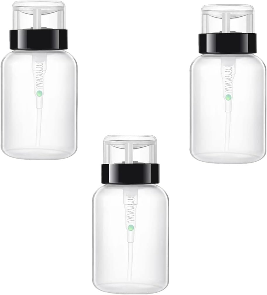 3-in-1 Nail Polish Remover - Push Down Bottle with Pump Dispenser & Cleanser for Nail Art & Makeup Removal
