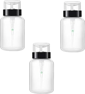 3 Pcs Nail Polish Remover Push Down Bottle Nail Art Tool Pump Nail Dispenser Nail Remover Bottle Nail Cleanser Bottle for Nail Polish Makeup Remover