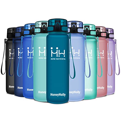 HoneyHolly Botella de Agua, 1000ML Sin Bpa & Apertura con un Solo botón Reutilizable Filtro, Botella Agua Deporte, Tritan Botella para Sport, Gimnasio | Botella Agua Gym, Botella Agua 1 Litro Cover