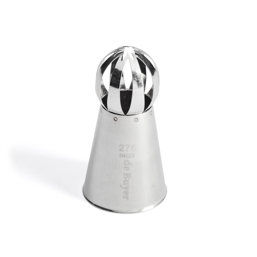 De Buyer - Douille russe à fleur en inox - Larges stries - En Inox, Idéale pour Décorer, Garnir et Remplir, Sans Soudure pour Hy