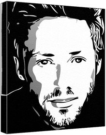Michael E. Rodgers (100% Original Painting. Not A Print ) Acrylic Paint On Deep Framed Canvas (60 x 50 x 1.8 cm) 3-Colour Black/Grey/White-image-46