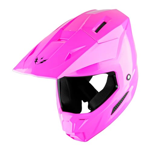 1Storm Youth Motocross Helmet ATV BMX MX Dirt Bike Go Kart Skate Kids Helmet Multi Sports Teenager Glossy Pink + Goggles + Gloves Bundle by 1Storm - Image 7