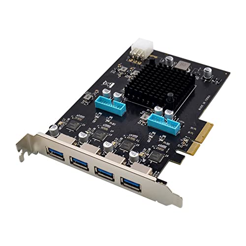 Carte adaptateur PCI-E X4 vers USB 3.0 à 4 canaux avec puce NEC720201 de contrôle