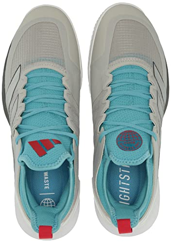Adidas Women's Adizero Ubersonic 4 Tennis Shoe, Metal Grey/Silver Metallic/Preloved Blue (Clay), 7 #TOP4