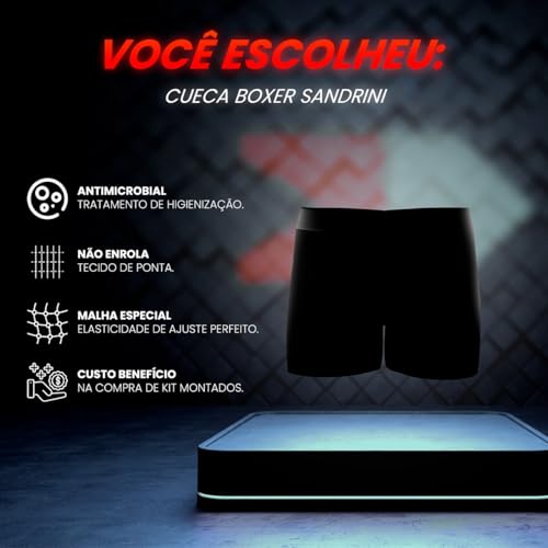 Kit 10 Cueca Boxer Sandrini Night Sem Costura Poliamida