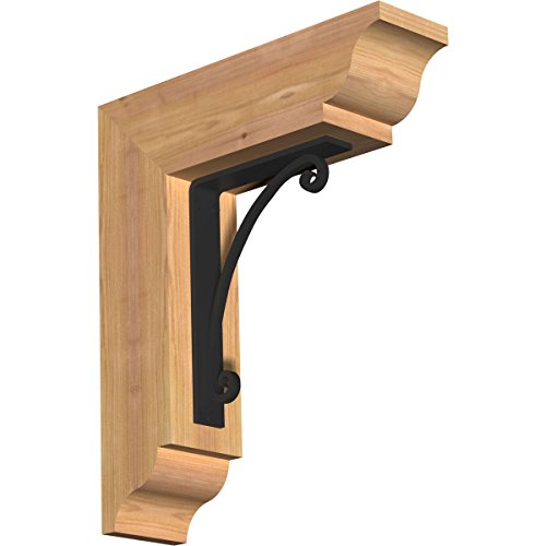3 1/2"W x 15 1/2"D x 18"H Legacy Traditional Ironcrest Smooth Bracket, Western Red Cedar (1 1/2"W x 7 1/2"D x 10"H Iron Bracket)