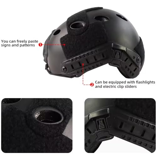 Casque airsoft léger avec rails latéraux et sangle réglable - 2