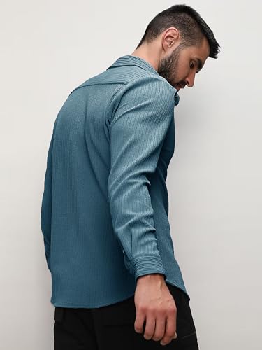 Image of Noble Monk Men's Regular Fit Casual Shirt |Full Sleeve| Polo Neck |Casual Shirts for Men