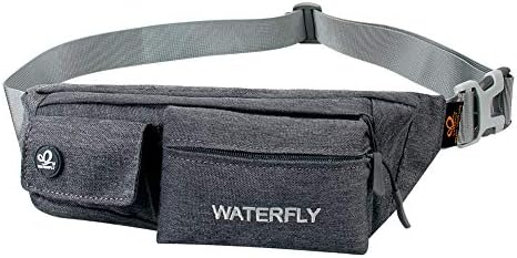 Waterfly Waist Bag Pack Slim Water Resistant Fanny Pack Travel Bum Bag Running Belt for Traveling Cycling Hiking Camping