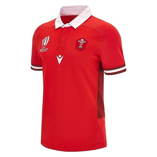 Image of Macron Wales Rugby World Cup 2023 Mens Home Special Edition Match Shirt - XXL Red