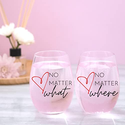 Celebrimo No Matter What Best Friend Wine Glass For Women - Cute Bestie, Bff, Soul Sister Birthday Gifts - Cheer Up, Motivational Gift For Woman Besties, Friends Female - Fun Gift Ideas From Sisters #TOP3