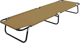 Folding Sun Lounger Taupe 22.8 x 74.8 x 11 in Lightweight Powder-Coated Steel Frame Outdoor Reclining Chaise for Patio Poolside Garden Yard