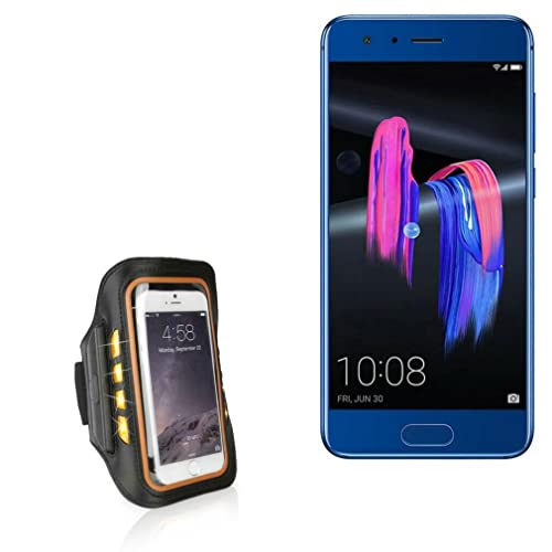 BoxWave Case Compatible with Honor 9 (Case by BoxWave) - JogBrite Sports Armband, High Visibility Safety Light LED Runners Armband for Honor 9 - Bold Orange