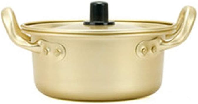 Korean Ramen Noodles Gold Pot Aluminum Soup Hot Pot Oxidized Coating Noodles Make Egg Soup Cooking Golden Kitchen Cookware