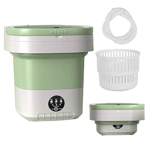 9L Large Capacity Portable Washing Machine,Small Washing Machine,Foldable Washing Machine with Spin-Dry Basket,Mini Washing Machine with 3 Modes Deep Cleaning for Underwear or Small Items,