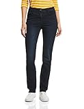 Farbintensive Tight Fit Denim von CECIL in dezenter Washed Optik; High Rise mit klassischem Knopf-Zipper Verschluss