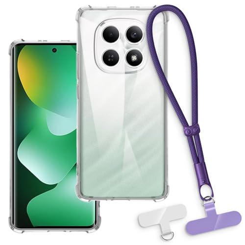 OAGELIM 2-in-1�ی�P�[�X�ƃ��X�g�X�g���b�v Xiaomi Redmi Note 15 4G Global �Ƃ̌݊������� ���O���\�ȃ��j���[�h�t���d�b�J�o�[�A����~�ߕ����h�~�O���b�v�n���h�� (�N���A + �p�[�v��)
