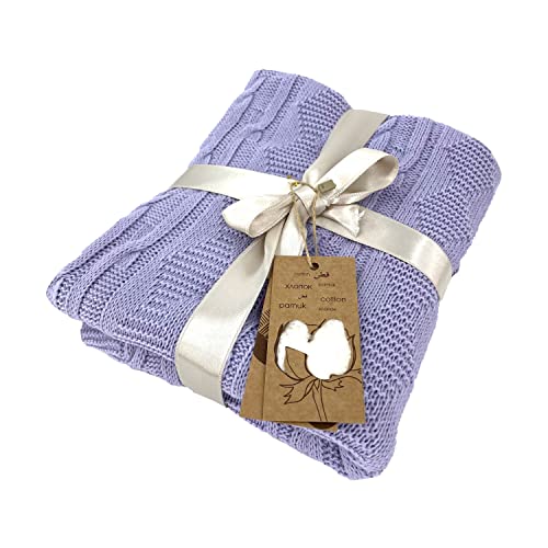 Knit Blanket, Baby Nursery & Swaddle, Super Soft & Breathable%100 Cotton (Size 40X35 Inches) #TOP23