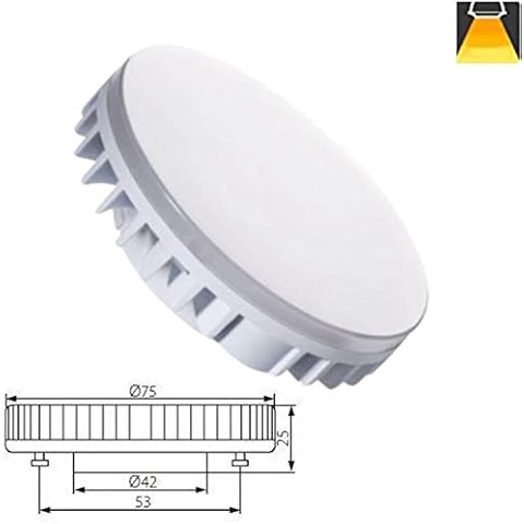 9W GX53 LED Light Disc Light Bulb Under Cabinet Kitchen Shelf Cupboard CFL Replacement 600lm Lumen Warm White 3000K Energy Saving Frosted Bulbs (1x) Cover