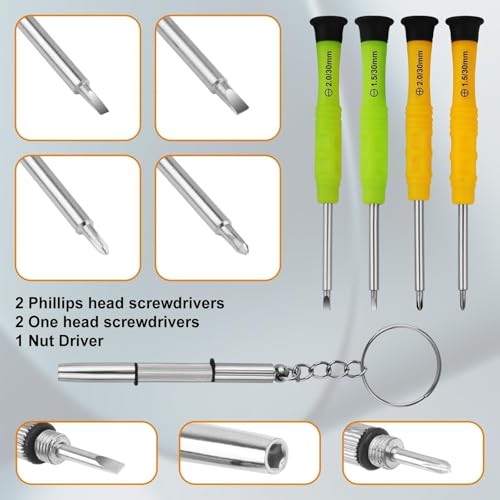 Kit de reparo de óculos com parafusos, kit de ferramentas de reparo de óculos com almofadas de nariz
