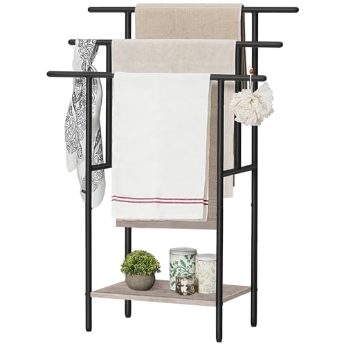 HOOBRO 39.4" Tall Freestanding Towel Rack for Bathroom, 3 Tier
